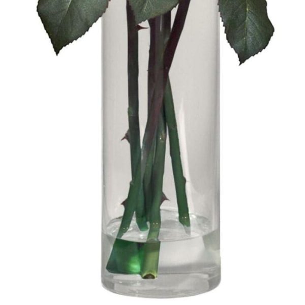 Flora & Plants | Fancy Roses Centerpiece In Glass Vase Decor Flora & Plants