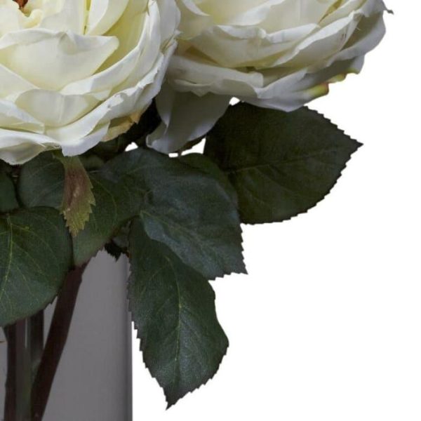 Flora & Plants | Fancy Roses Centerpiece In Glass Vase Decor Flora & Plants