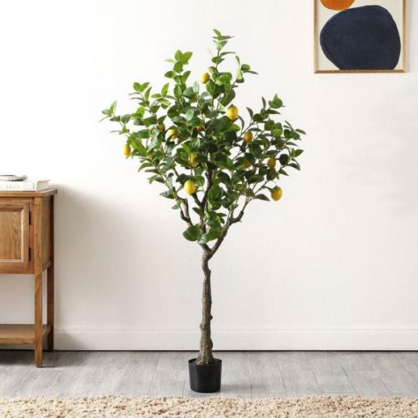 Flora & Plants | Faux Lemon Tree In Pot Decor Flora & Plants