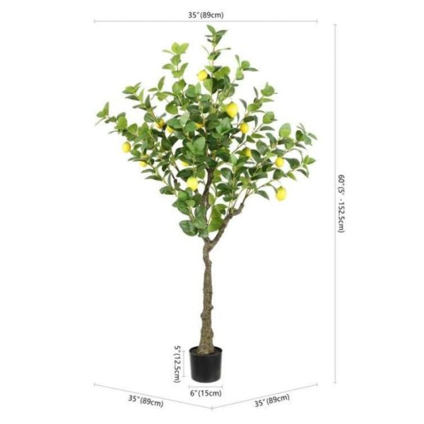 Flora & Plants | Faux Lemon Tree In Pot Decor Flora & Plants