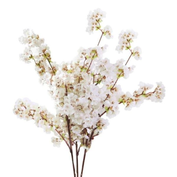 Flora & Plants | Silk Cherry Blossom Branches – Pack Of 3 Decor Flora & Plants