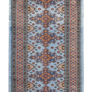 Hand Knotted Rugs | Blue Mogal Sword Wool Hand Knotted Area Rug Runner, 2.5′ x 4′ Hand Knotted Rugs Hand Knotted Rugs