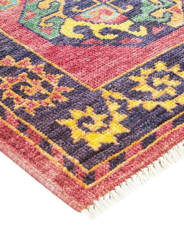 Hand Knotted Rugs | Blushing Desi Tribunal Wool Hand Knotted Area Rug, 4.8′ x 5.1′ Hand Knotted Rugs Hand Knotted Rugs