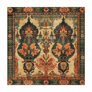 Hand Knotted Rugs | Heritage Of Persia Wool Hand Knotted Area Rug, 5′ x 5′ Hand Knotted Rugs