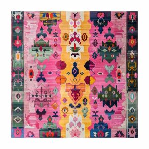 Hand Knotted Rugs | Radiant Spectrum Wool Hand Knotted Area Rug, 5′ x 5′ Hand Knotted Rugs Hand Knotted Rugs