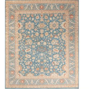 Hand Knotted Rugs | Royale Blue Angkor Hand Spun Wool Hand Knotted Area Rug, 3′ x 5′ Hand Knotted Rugs Hand Knotted Rugs