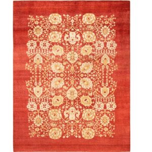 Hand Knotted Rugs | Ruby Flowers Of Lives Hand Spun Wool Hand Knotted Area Rug, 3′ x 5′ Hand Knotted Rugs Hand Knotted Rugs