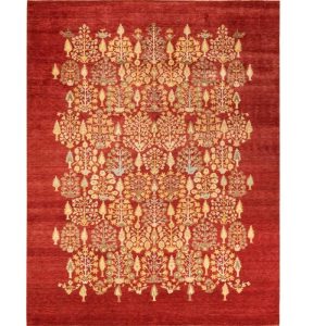 Hand Knotted Rugs | Ruby Trees Of Lives Hand Spun Wool Hand Knotted Area Rug, 3′ x 5′ Hand Knotted Rugs Hand Knotted Rugs