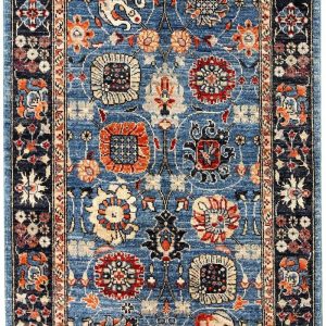 Hand Knotted Rugs | Tibetan Trees Of Life Wool Hand Knotted Area Rug Runner, 2.5′ x 4′ Hand Knotted Rugs Hand Knotted Rugs