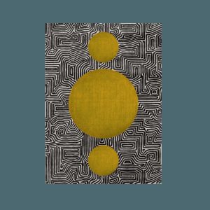 Hand Tufted Wool Rugs | Abstract Maze Golden Sun Hand Tufted Wool Rug, 3′ x 5′ Hand Tufted Wool Rugs Hand Tufted Wool Rugs