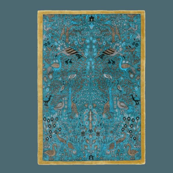 Hand Tufted Wool Rugs | Birds Of Paradise Traditional Hand Tufted Wool Rug – Blue, 4′ x 6′ Hand Tufted Wool Rugs Hand Tufted Wool Rugs