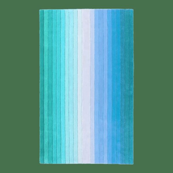 Hand Tufted Wool Rugs | Blue And Green Ombre Stripe Hand Tufted Wool Rug, 3′ x 5′ Hand Tufted Wool Rugs Hand Tufted Wool Rugs