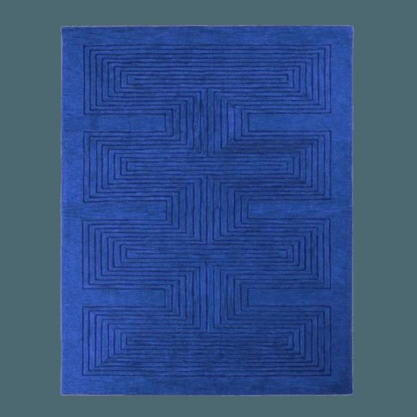 Hand Tufted Wool Rugs | Blue Artic Geo Modern Hand Tufted Wool Rug, 2′ x 3′ Hand Tufted Wool Rugs Hand Tufted Wool Rugs