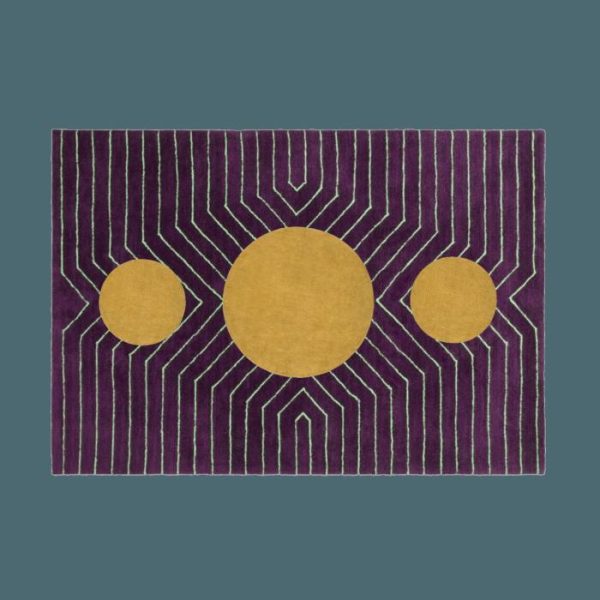 Hand Tufted Wool Rugs | Burgundy Golden Geometric Hand Tufted Wool Rug, 3′ x 5′ Hand Tufted Wool Rugs Hand Tufted Wool Rugs