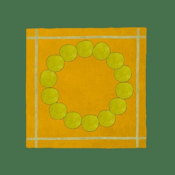 Hand Tufted Wool Rugs | Circle Of Suns Square Hand Tufted Wool Rug – Orange, 3′ x 3′ Hand Tufted Wool Rugs Hand Tufted Wool Rugs