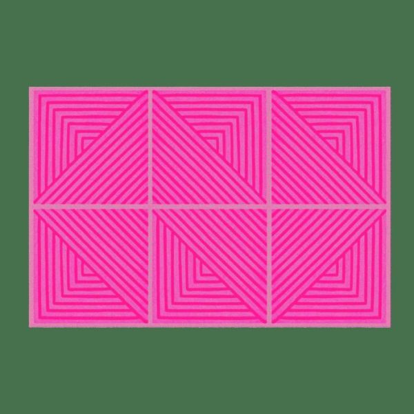 Hand Tufted Wool Rugs | Contemporary Hot Pink Geometric Hand Tufted Wool Rug, 36" x 54" Hand Tufted Wool Rugs Hand Tufted Wool Rugs