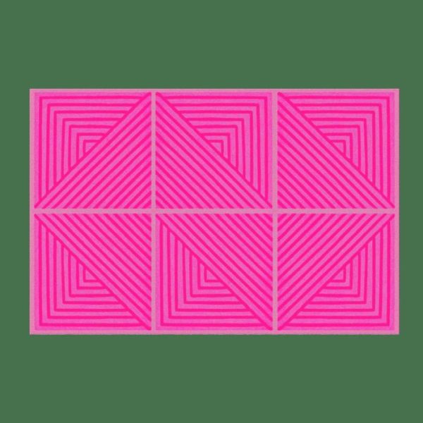 Hand Tufted Wool Rugs | Contemporary Hot Pink Geometric Hand Tufted Wool Rug, 36" x 54" Hand Tufted Wool Rugs Hand Tufted Wool Rugs