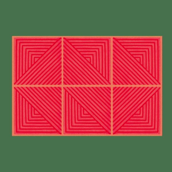 Hand Tufted Wool Rugs | Contemporary Red Geometric Hand Tufted Wool Rug, 36" x 54" Hand Tufted Wool Rugs Hand Tufted Wool Rugs