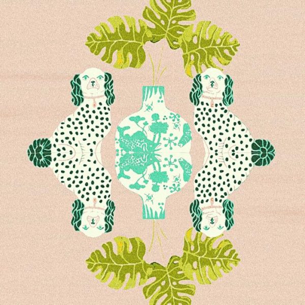 Hand Tufted Wool Rugs | Floral Monstera Staffordshire Hand Tufted Rug – Champagne Glory, 3′ x 5′ Hand Tufted Wool Rugs Hand Tufted Wool Rugs