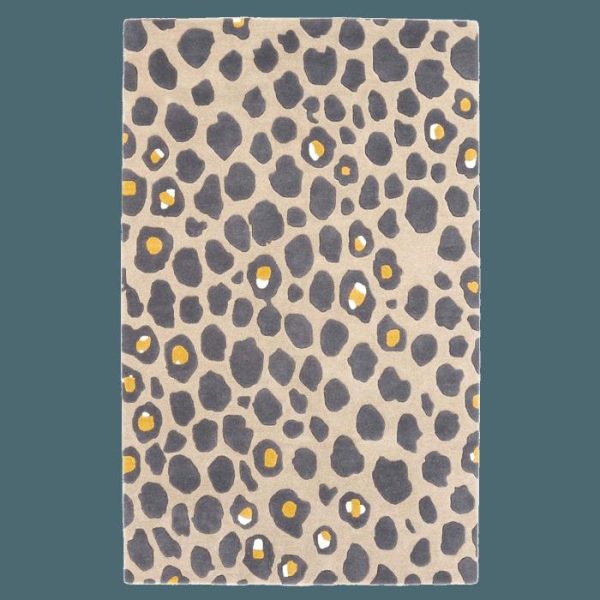 Hand Tufted Wool Rugs | Gold And Gray Leopard Spots Hand Tufted Wool Rug, 3′ x 5′ Hand Tufted Wool Rugs Hand Tufted Wool Rugs