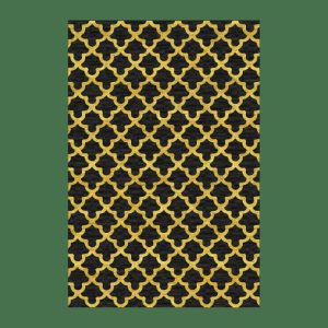 Hand Tufted Wool Rugs | Golden Art Deco Scale Black Tufted Rug, 2′ x 3′ Hand Tufted Wool Rugs Hand Tufted Wool Rugs