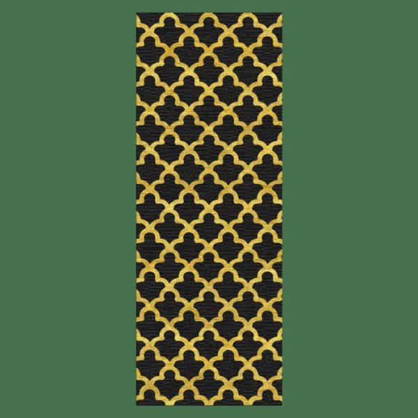 Hand Tufted Wool Rugs | Golden Art Deco Scale Black Tufted Rug, 2′ x 3′ Hand Tufted Wool Rugs Hand Tufted Wool Rugs