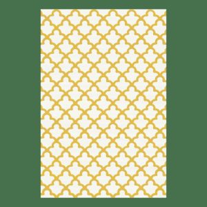 Hand Tufted Wool Rugs | Golden Art Deco Scale White Tufted Rug, 2′ x 3′ Hand Tufted Wool Rugs Hand Tufted Wool Rugs