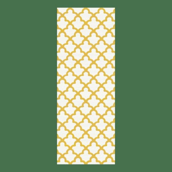 Hand Tufted Wool Rugs | Golden Art Deco Scale White Tufted Rug, 2′ x 3′ Hand Tufted Wool Rugs Hand Tufted Wool Rugs