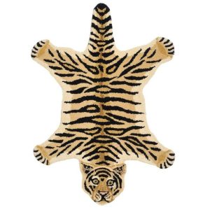 Hand Tufted Wool Rugs | Hand Tufted Mini Tiger Wool Rug, 2′ x 3′ Accent Rugs Accent Rugs