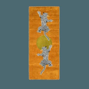 Hand Tufted Wool Rugs | Leopards On Silky Road Hand Tufted Wool Rug Runner – Orange, 2.5′ x 5′ Accent Rugs Accent Rugs