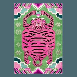 Hand Tufted Wool Rugs | Light Green Oriental Tiger Hand Tufted Wool Rug, 2′ x 3′ Hand Tufted Wool Rugs Hand Tufted Wool Rugs