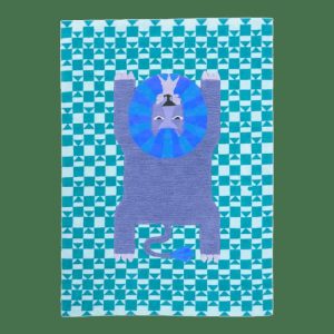 Hand Tufted Wool Rugs | Lion Checkered Hand Tufted Wool Rug – Blue, 4′ x 6′ Hand Tufted Wool Rugs Hand Tufted Wool Rugs