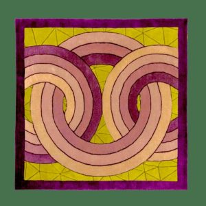 Hand Tufted Wool Rugs | Maia Knotted Circles On Square Hand Tufted Wool Rug – Purple/Cream, 3′ x 3′ Hand Tufted Wool Rugs Hand Tufted Wool Rugs