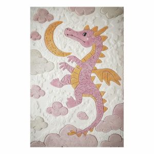 Hand Tufted Wool Rugs | Moonlit Baby Dragon Hand Tufted Rug, 36" x 54" Hand Tufted Wool Rugs Hand Tufted Wool Rugs