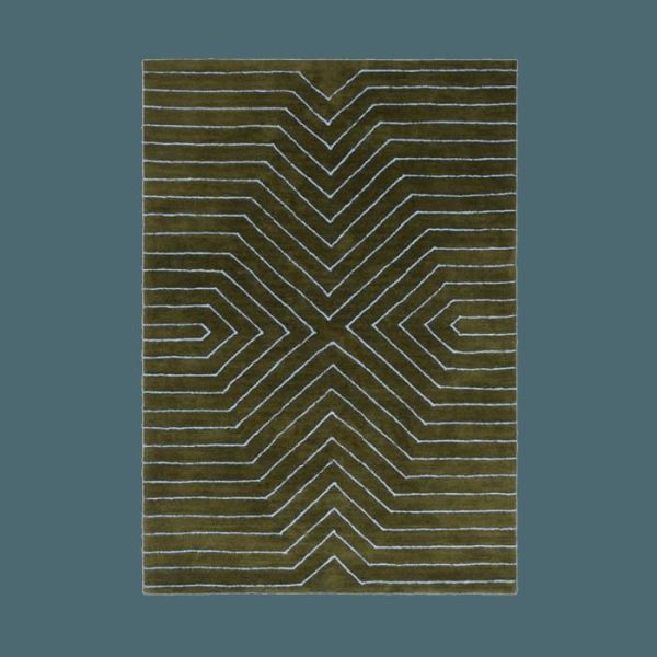 Hand Tufted Wool Rugs | Moss Green Geometric Hand Tufted Wool Rug, 2′ x 3′ Hand Tufted Wool Rugs Hand Tufted Wool Rugs