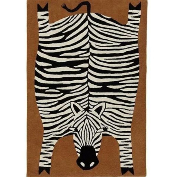 Hand Tufted Wool Rugs | Oversized Zebra Hand Tufted Wool Rug, 2′ x 3′ Hand Tufted Wool Rugs Hand Tufted Wool Rugs