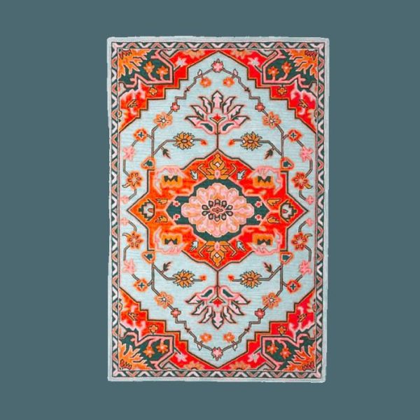 Hand Tufted Wool Rugs | Persian Desi Eye On Fire Hand Tufted Wool Rug, 3′ x 5′ Hand Tufted Wool Rugs Hand Tufted Wool Rugs