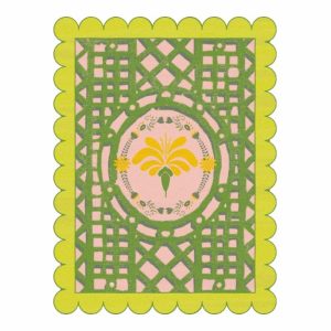 Hand Tufted Wool Rugs | Scalloped Yellow Flower Mazed Hand Tufted Rug, 3′ x 4′ Hand Tufted Wool Rugs Hand Tufted Wool Rugs