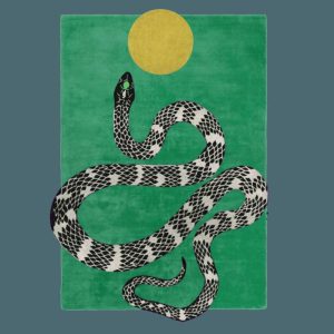 Hand Tufted Wool Rugs | Snake And Sun Green Hand Tufted Wool Rug Ii, 2′ x 3′ Hand Tufted Wool Rugs Hand Tufted Wool Rugs