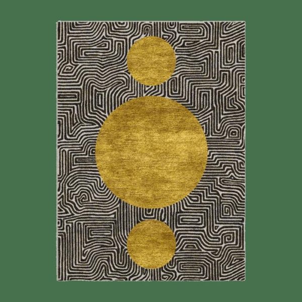 Hand Tufted Wool Rugs | Three Golden Suns Maze Hand Tufted Wool Rug, 2′ x 3′ Hand Tufted Wool Rugs Hand Tufted Wool Rugs