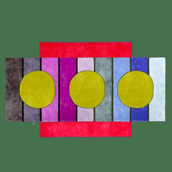 Hand Tufted Wool Rugs | Three Suns And Rainbows Hand Tufted Wool Rug, 2.5′ x 5′ Hand Tufted Wool Rugs Hand Tufted Wool Rugs