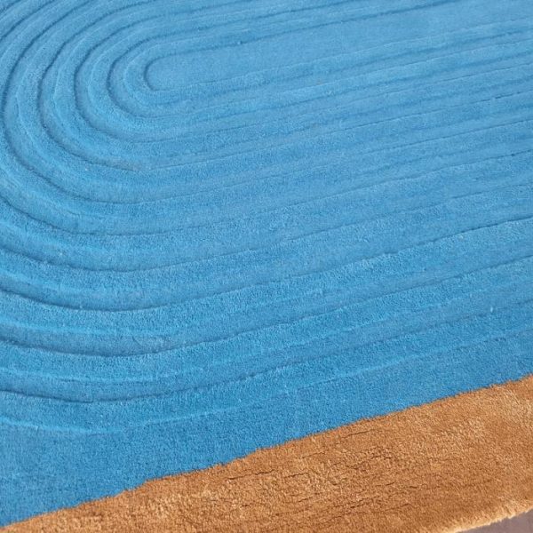 Hand Tufted Wool Rugs | Water Earth And Sun Hand Tufted Wool Rug, 3′ x 5′ Hand Tufted Wool Rugs Hand Tufted Wool Rugs