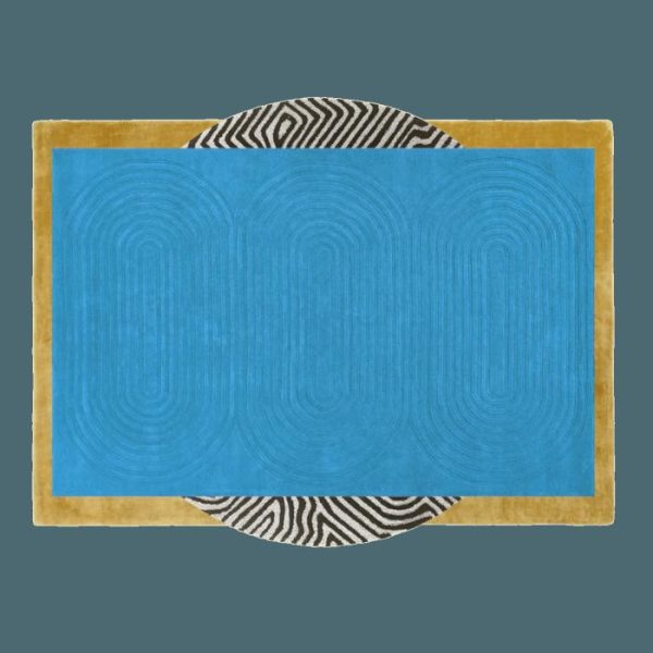 Hand Tufted Wool Rugs | Water Earth And Sun Hand Tufted Wool Rug, 3′ x 5′ Hand Tufted Wool Rugs Hand Tufted Wool Rugs