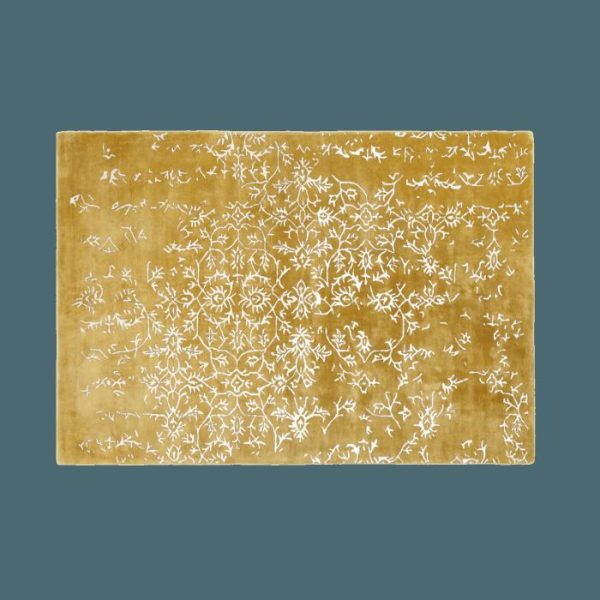 Hand Tufted Wool Rugs | White Bloom Elegant Hand Tufted Viscose Rug – Golden, 3′ x 5′ Hand Tufted Wool Rugs Hand Tufted Wool Rugs