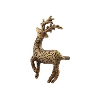 Hardware | 6 Solid Brass Echo Deer Door Knobs Decor Hardware