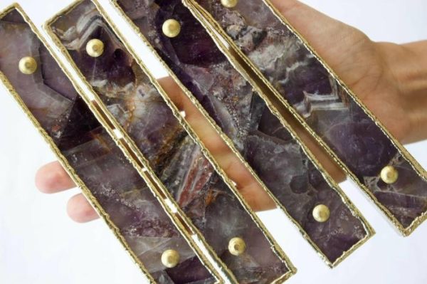 Hardware | Amethyst Agate Cabinet Door Pull Handle – Set Of 4 Decor Hardware