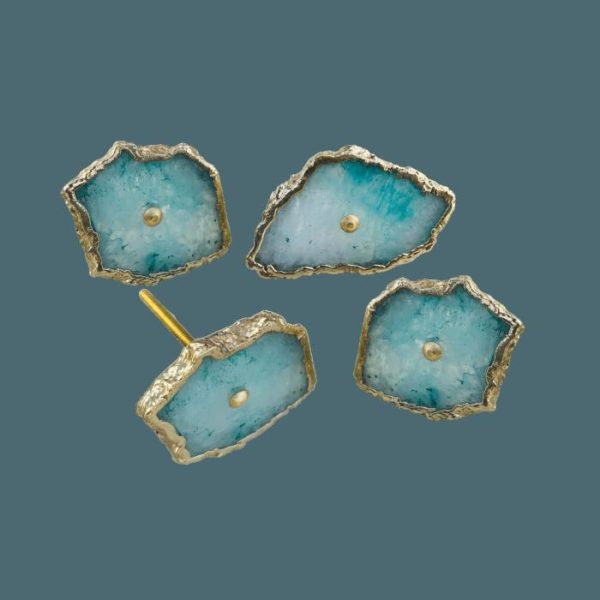 Hardware | Aqua Agate Cabinet Door Pull Handle – Set Of 6 Decor Hardware