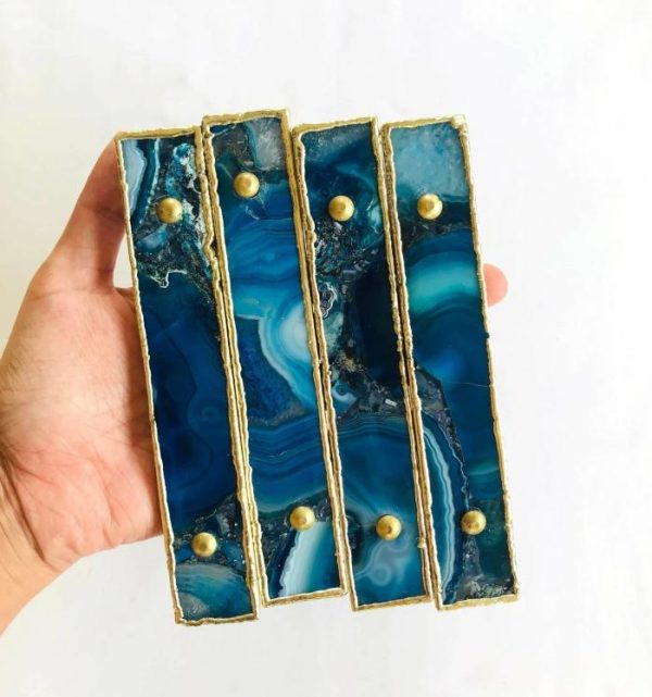 Hardware | Blue Agate Cabinet Door Pull Handle – Set Of 4 Decor Hardware