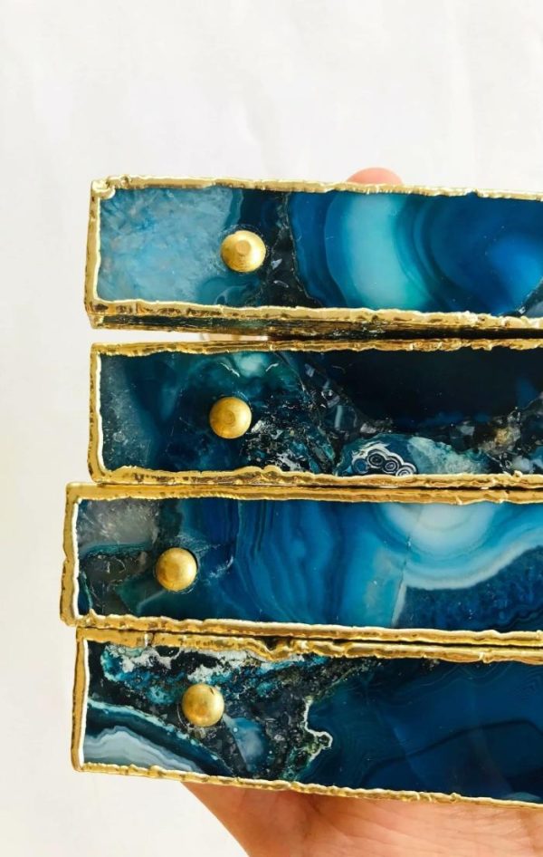 Hardware | Blue Agate Cabinet Door Pull Handle – Set Of 4 Decor Hardware