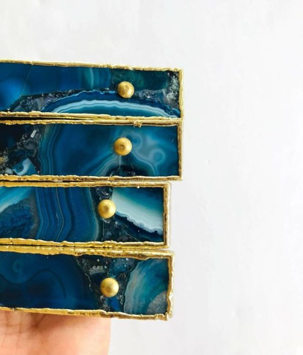 Hardware | Blue Agate Cabinet Door Pull Handle – Set Of 4 Decor Hardware